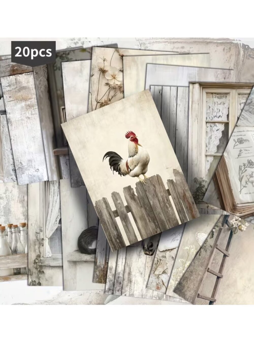 Paper Crafting Scrapbook Journals Postcards Vintage Farm Life Animals & Plants